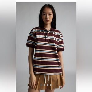 Lioness leasure Striped Polo Top brown multi size XS
